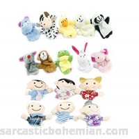 COMING 16pcs Educational Puppets Story Time Finger Puppets-10 Animals and 6 People Family Members Included B01LX50R42